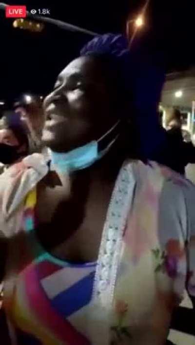 Woman calmly drags the Police and they back away in shame