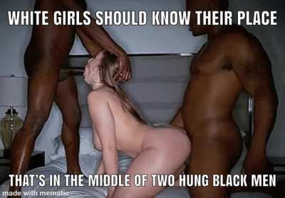 White girls love being sandwiched between two bbc