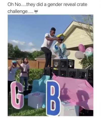 Gender reveal crate challenge