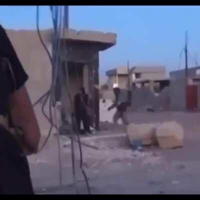 Fighter narrowly escapes RPG (location/date unknown)