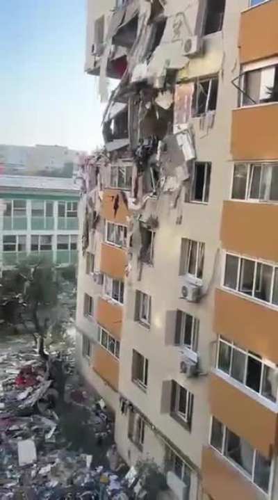 Aftermath of an explosion in Bucharest today