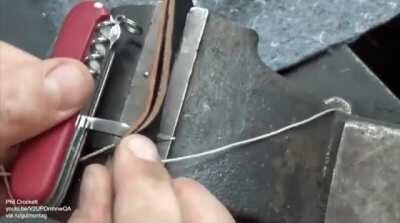 How to sew with a Swiss Army knife awl