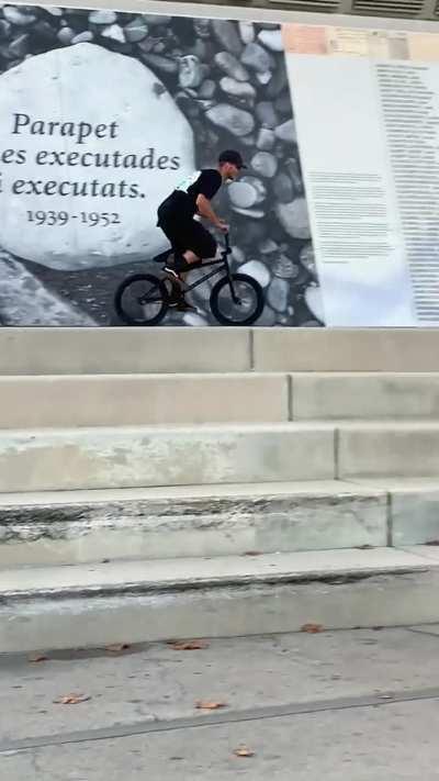 Cool BMX trick smooth as butter.