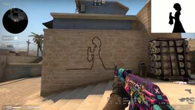 I made Bad Apple!! using CSGO Bullet holes (full video in comments)