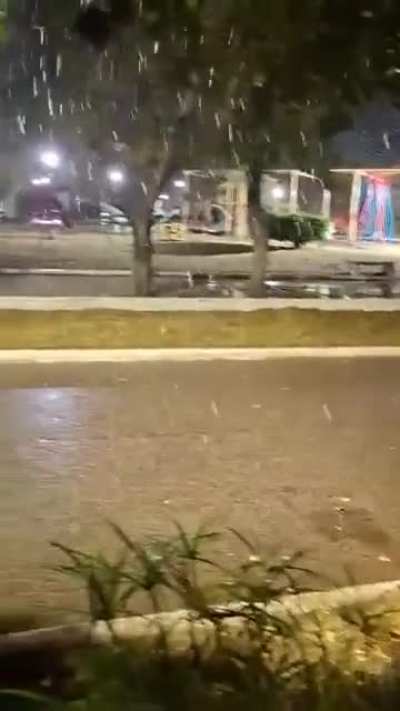 Nevando en estos momentos en una localidad de San Luis