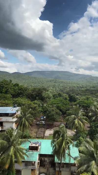 I live beside a wildlife forest in Mumbai, India and this is the view from bedroom! We do get to see wild animals like Leopards, Deers and Monkeys once in a while because there’s no proper border wall.