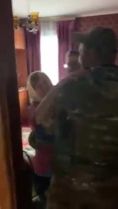 Pure joy as Ukrainian soldier returns to his parents’ home following monthlong Russian occupation.