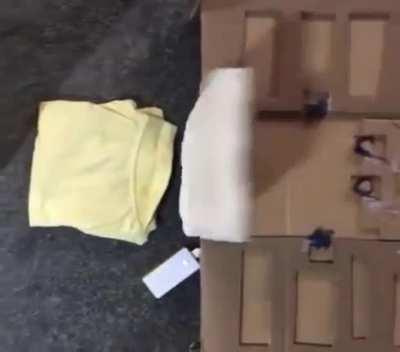 New and improved folding robot ( I will be adding something that moves the stack of shirts to the side)