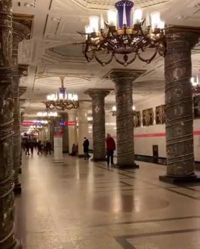 One of the most beautiful metro station in the world, located in St Petersburg