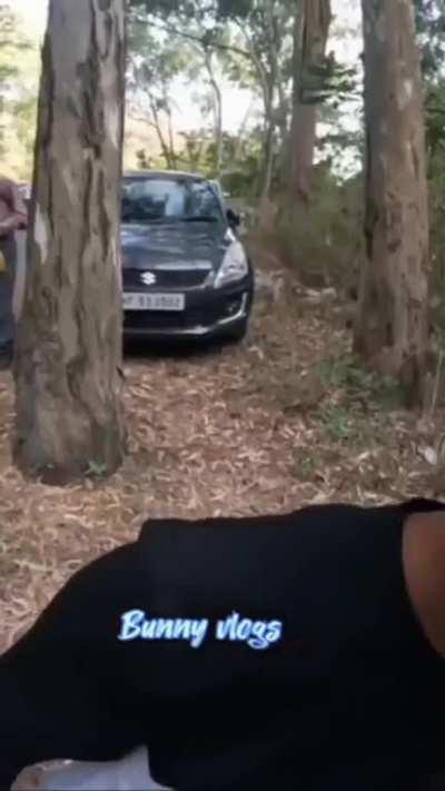 overtaking another vehicle on a turn in mountains