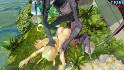 Zelda and Ridley (Chikipiko)