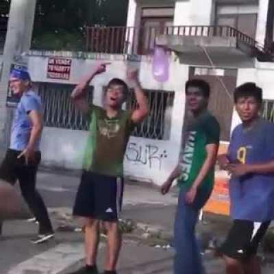 Slow motion one second before disast