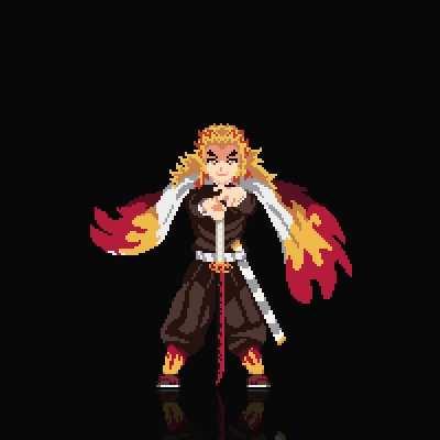 After watching the movie I decided to make a pixel art of Rengoku
