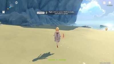 Found a trick to get this normally unobtainable (I think) achievement by accident. Simply put, sprint, spam jump. After running out of stamina you'll still be considered as sprinting for as long as you keep jumping.