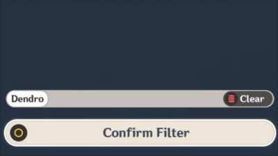 Dendro in search filter: