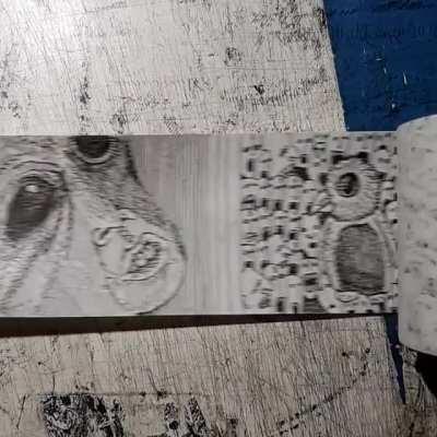 I've been drawing on a roll of receipt paper for a while. I think I have around 200 feet to go!