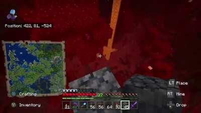 How?! HOW?! Playing on peaceful while I make my nether motorway and this happened trying to plug a lava source…
