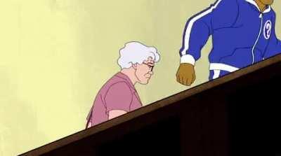 Mike Tyson punching old lady gif