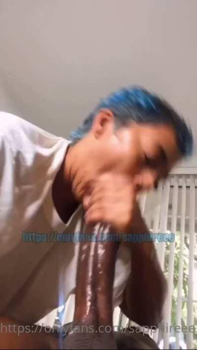 BBC Blowjob Ebony Ebony Couple Messy Monster Cock Sloppy Spit Porn GIF by theonlyone999