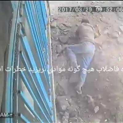 Man gets blown away... literally