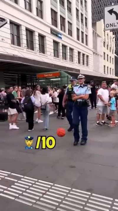 Throwing a basketball at random strangers