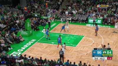 [Highlight] Payton Pritchard hits a 3 pointer from way downtown to bail the Celtics out at the end of the shot clock