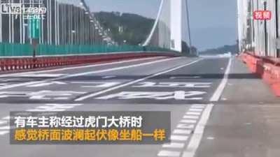 Bridge moves around during a windy day