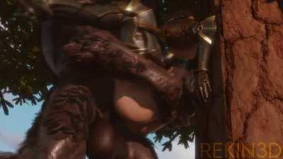 Elf X Werewolf (Rekin3D) [Ryan Reos Original Character]