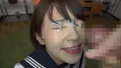 Thick facial for cute student