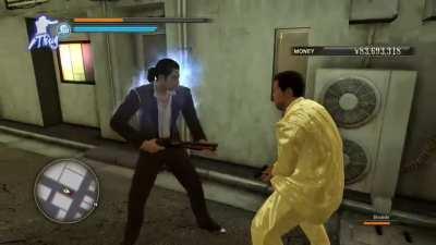 And then Majima pulled out his gun!