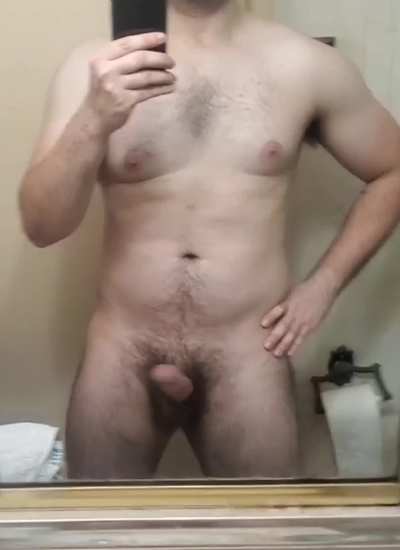 Swinging around my 23 year old big virgin cock for your entertainment
