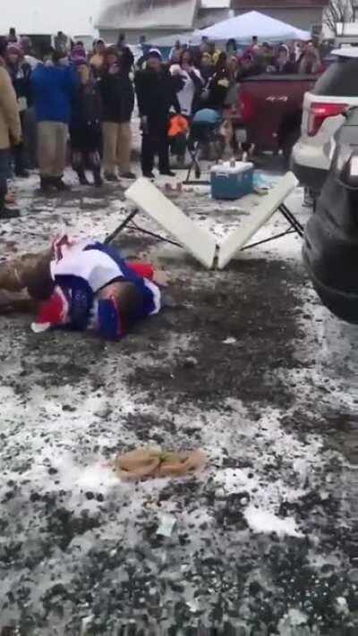 WCGW Jumping through a table legs first