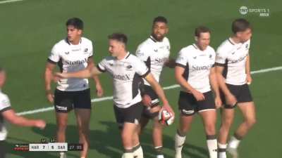 Saracens with perfect execution of a pre-planned play.