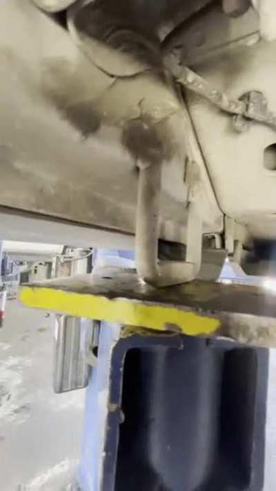 Suzuki from Mexico in for service in our Texas shop, not sure if these lift points are safe! They’re just Casually welded on.