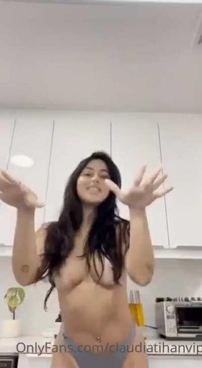 Claudia tihan shows her tits