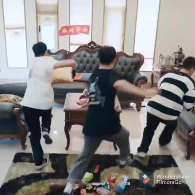 Try to make fun with friends when wife is not at home but wife is so smart