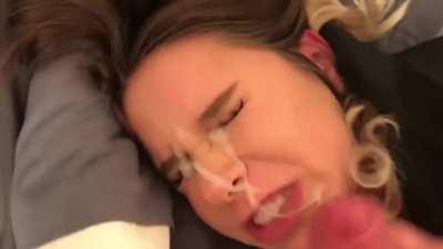 Intense orgasm while taking a facial