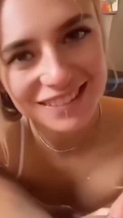 Blonde Makes Man Happy