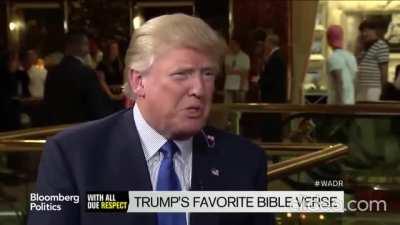 Trump cannot name a single verse of the Bible. He simply makes a mockery of Christianity, whether or not you support him, it is obvious he uses it as a pedestal to gain more support from the Christian community. This is not okay.