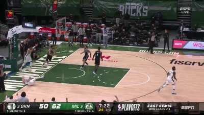 [Highlight] Giannis completes the ally-oop, Connaughton gets hurt