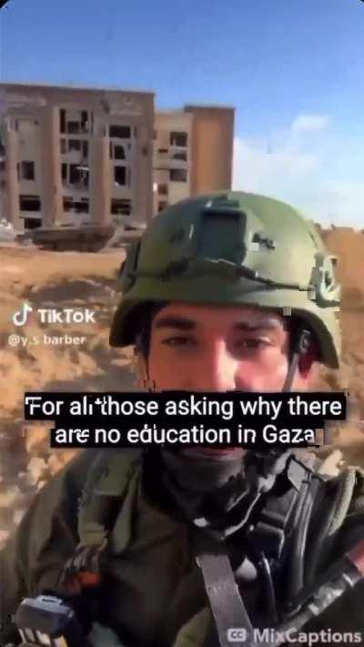 Israeli soldier boasts about the destruction of a Gazan school