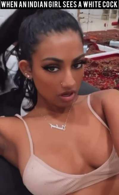 Indian girl’s reaction to White cock