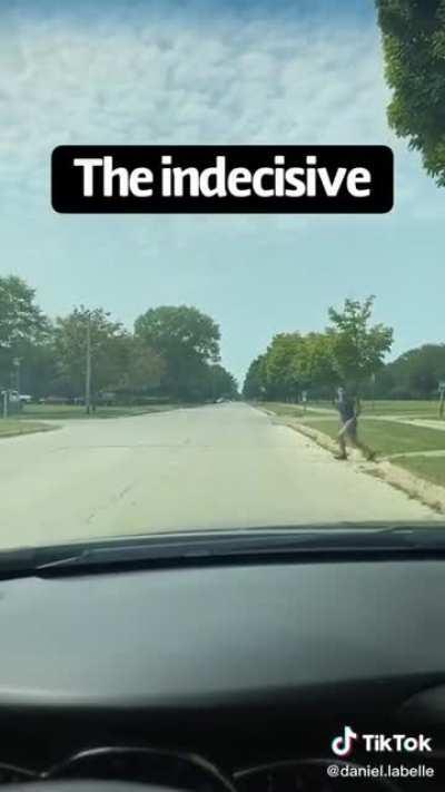 Different ways people cross the street