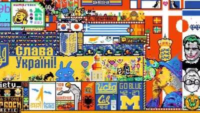 r/placeukraine epic 3 minute timelapse (2k, 60fps link in comments)