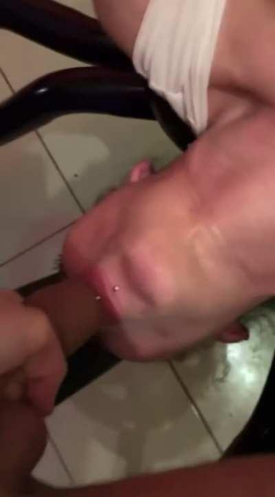 She rather wanted it in her throat instead