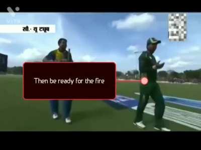 Pakistani Cricketer telling Sri Lankan Cricketer to 
