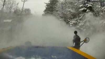 [USA] [NY] Subaru WRX attempts to pass semi in the opposing lane and gets smashed by plow truck