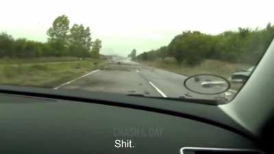 18 year old car thief attempts to juke Police car, ends up almost killing everyone.