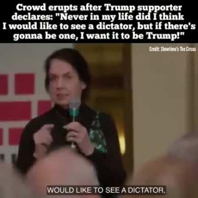 The Trump cult is so brainwashed by fascist propaganda, they actually want Trump to be a dictator