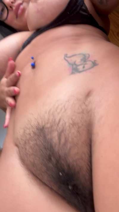 Do you prefer to suck my tits or my hairy pussy?